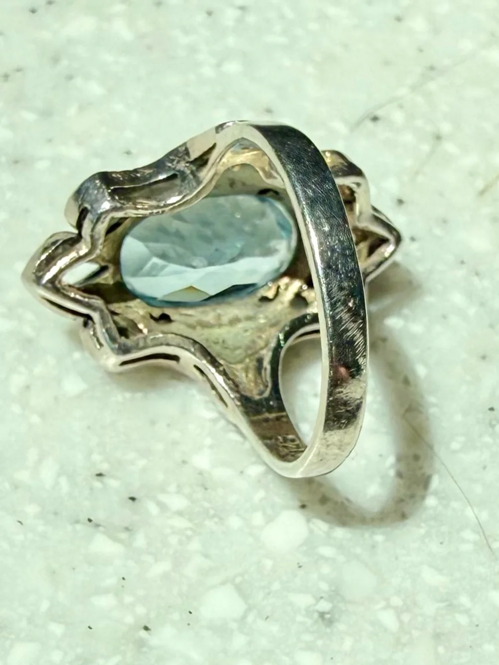 Vintage Marcasite & Silver Ring - Picture 4 of 5
